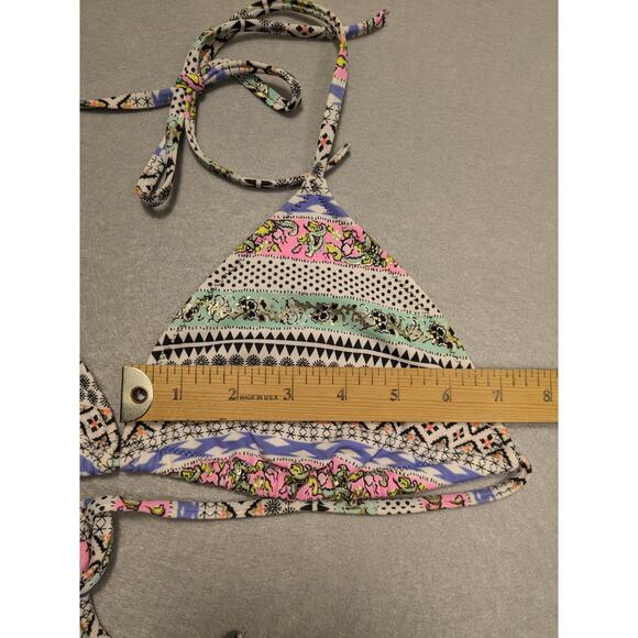 Victoria's‎ Secret Bikini Top Women's Large Boho Print String Y2K EUC - Picture 2 of 14